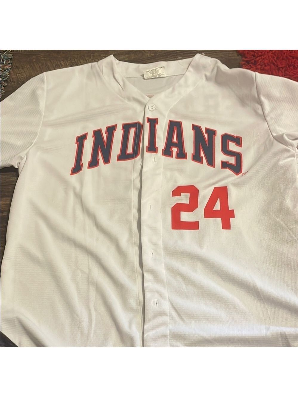 Indians White and Red Baseball Jersey #24 Francona